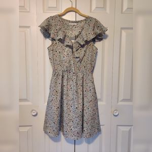 BCBGeneration ruffle dress terrazzo dots
